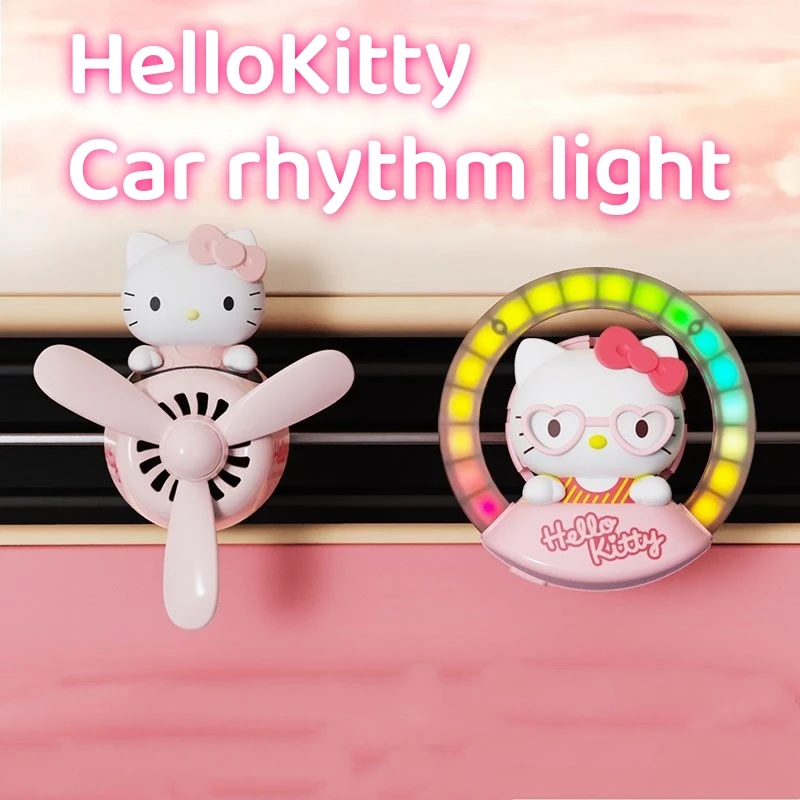 

Автомобильный ритм Hello Kitty с героями мультфильмов, выходное отверстие воздуха, автомобильные светящиеся лампы, аксессуары для украшения помещений