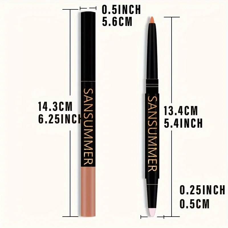 قلم تحديد شفاه مكون من 6 ألوان مع فرشاة شفاه مقاومة للماء والعرق ومستحضرات تجميل مخملية ومتعددة الألوان #3