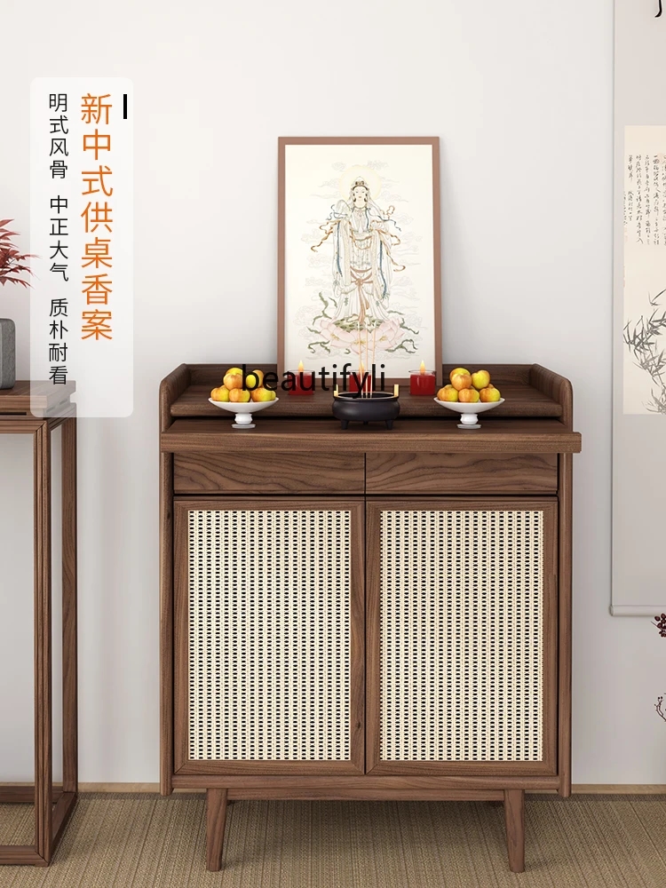 Solid Wood Altar Home New Chinese Style Buddha Shrine Buddhist Hall Simple Altar Living Room Altar