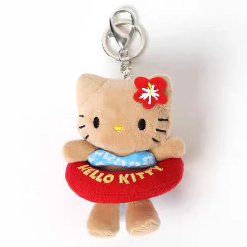 かわいいサンリオハローキティかわいい漫画ぬいぐるみイチゴ水泳サークルバックパックキーホルダー友人の誕生日クリエイティブギフト