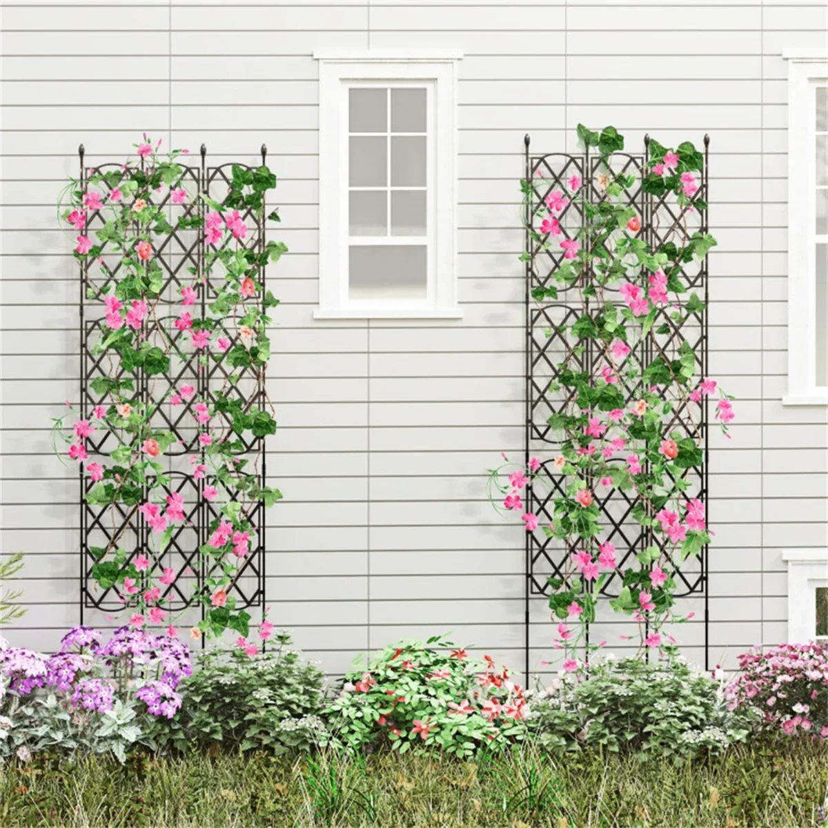 إطار دعم نباتي خارجي مقاس 19 × 64 بوصة لسرير الحديقة المرتفع #5