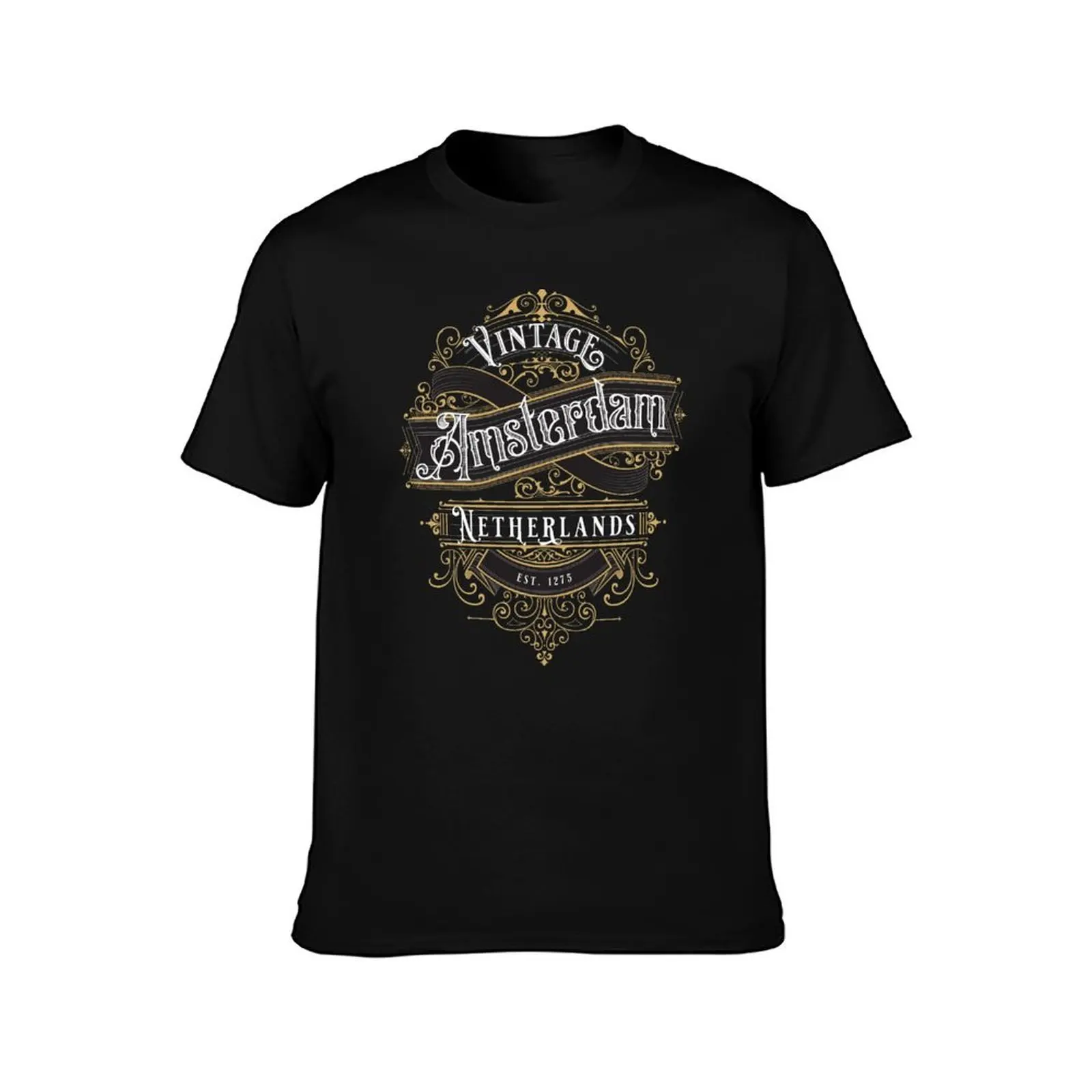 Amsterdam Vintage Travel Decal T-Shirt Retro Graphic Print T-Shirt