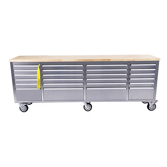 Stainless steel rolling workbench work table for workshop garage