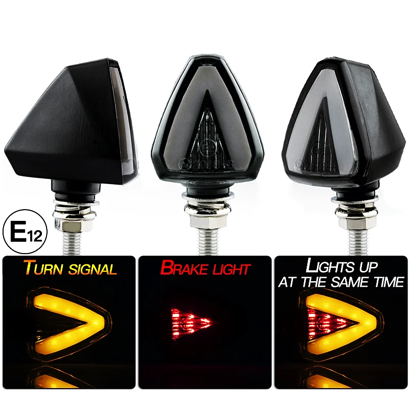 

Turn Signals Lights Motorcycle Flasher 12V LED Blinker Waterproof Turn Signal Lamp For Cafe Racer For 8mm Bolt Universal