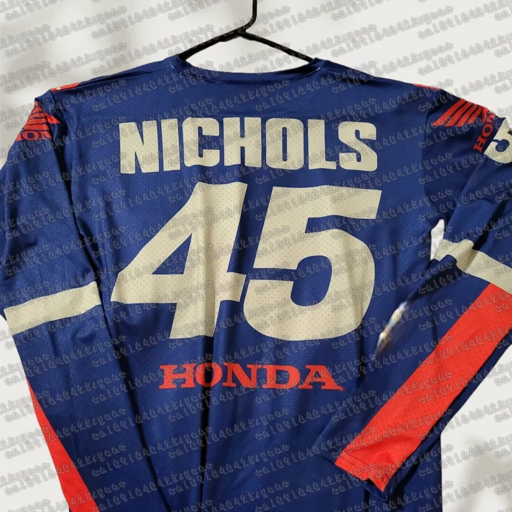 

Autumn Honda Motorcycle Quick Drying Jersey #45 NICHOLS Long Sleeve Breathable Racing Shirt Comfortable Dirt Bike Daily Outdoor
