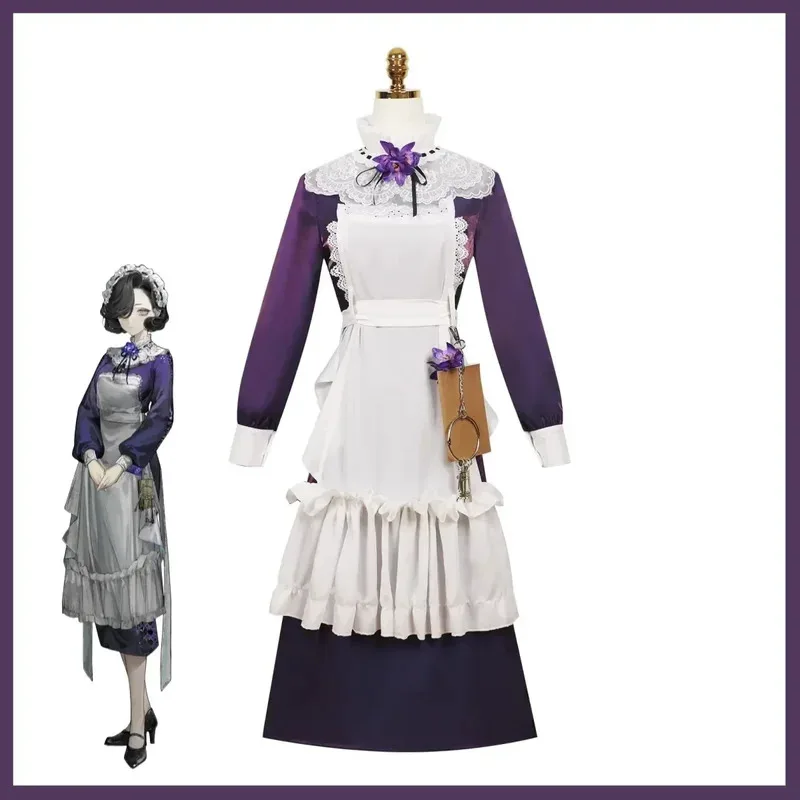 Juego inverso: 1999, disfraz de Cosplay de Tuesday Christine, base de San Pavlov, vestido de sirvienta morado oscuro, peluca para mujer, trajes de fiesta bonitos y sexys