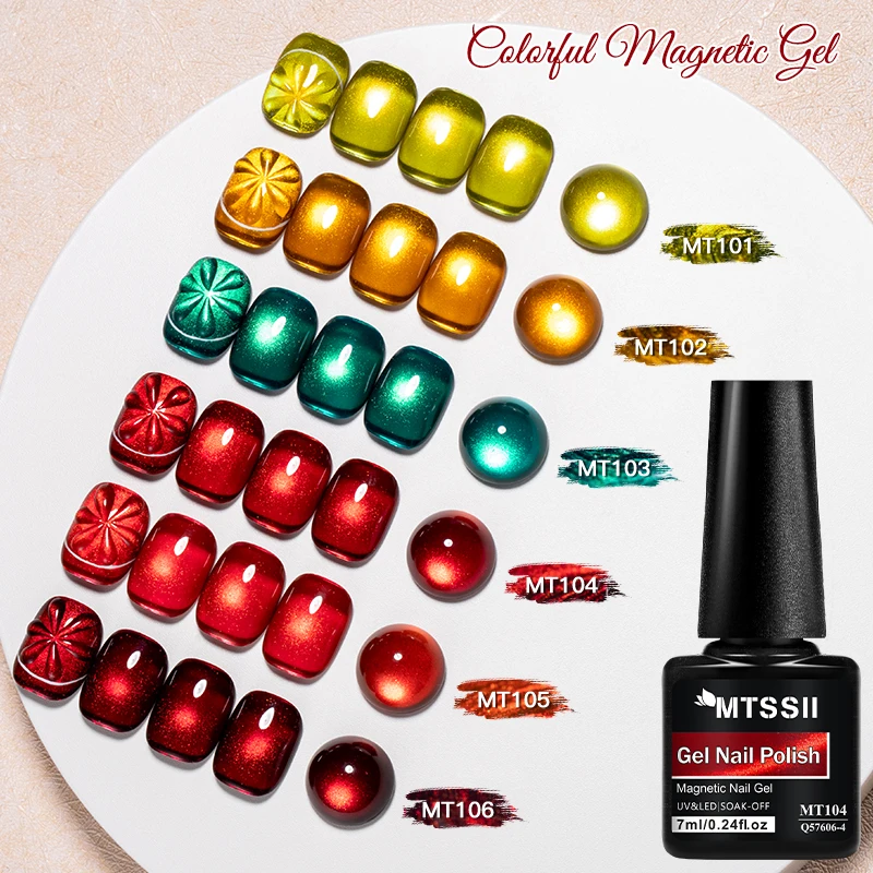 7 ml Shine Red Winter Christmas Cat Magnetischer Gel-Nagellack Highlight Sparkling Glitter Semi Permanent Soak Off UV-Gel-Lack