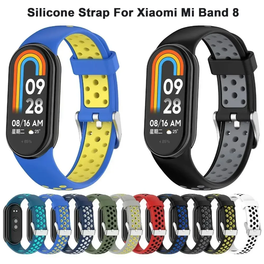 

Спортивный ремешок для Xiaomi Band 8, сменный двухцветный дышащий умный ремешок для часов для Xiaomi Mi Band 8 Correa