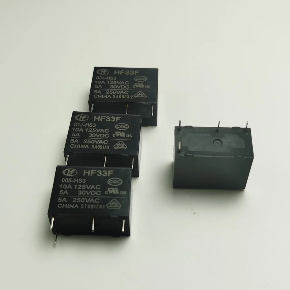 20PCS/Lot Power Relays JZC-33F HF33F-005 012 024-HS3 ZS3 5A250VAC 4/5PIN