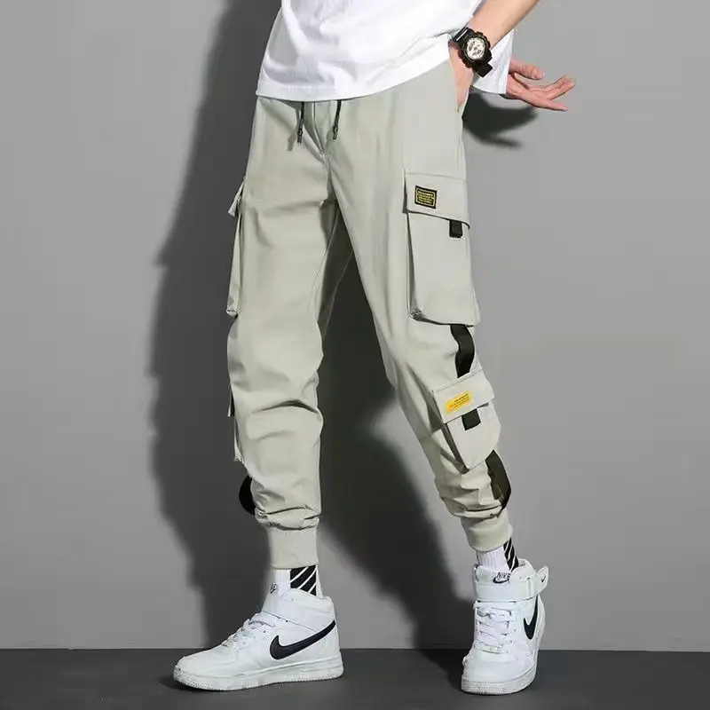 Overalls Men's Autumn Summer Multi Pocket Foot Tie Harlan Large Size Sports Loose Casual Foot Tie Joggers Charge Track Pants