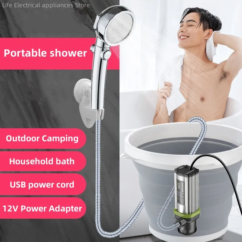 Electric Shower Portable Mobile Bath Machine Self Priming Pump Small Heater Hot Water Rod USB Can Be Connected To Mobile Power