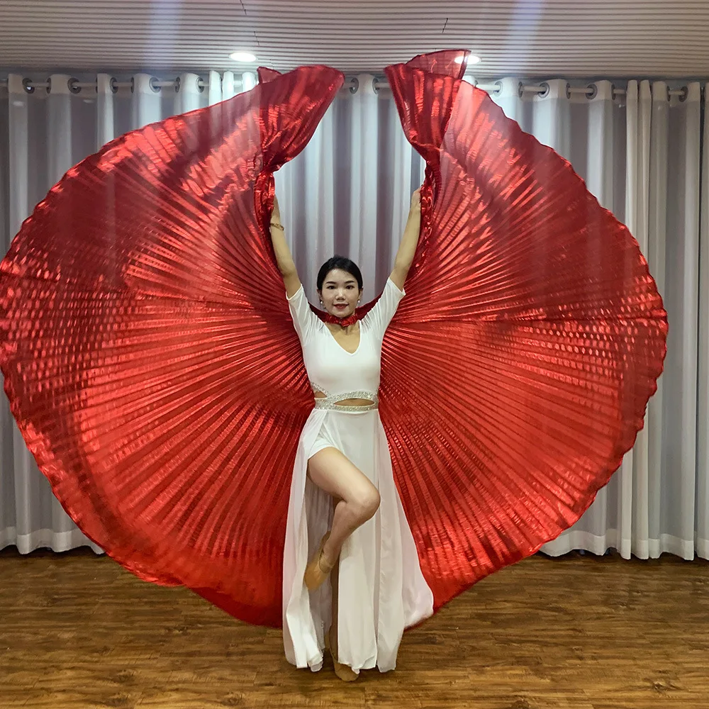 

Adult Belly Dance Costume Gold Wings Dance Props Indian Costume 360 Degree Wings Performance Costume