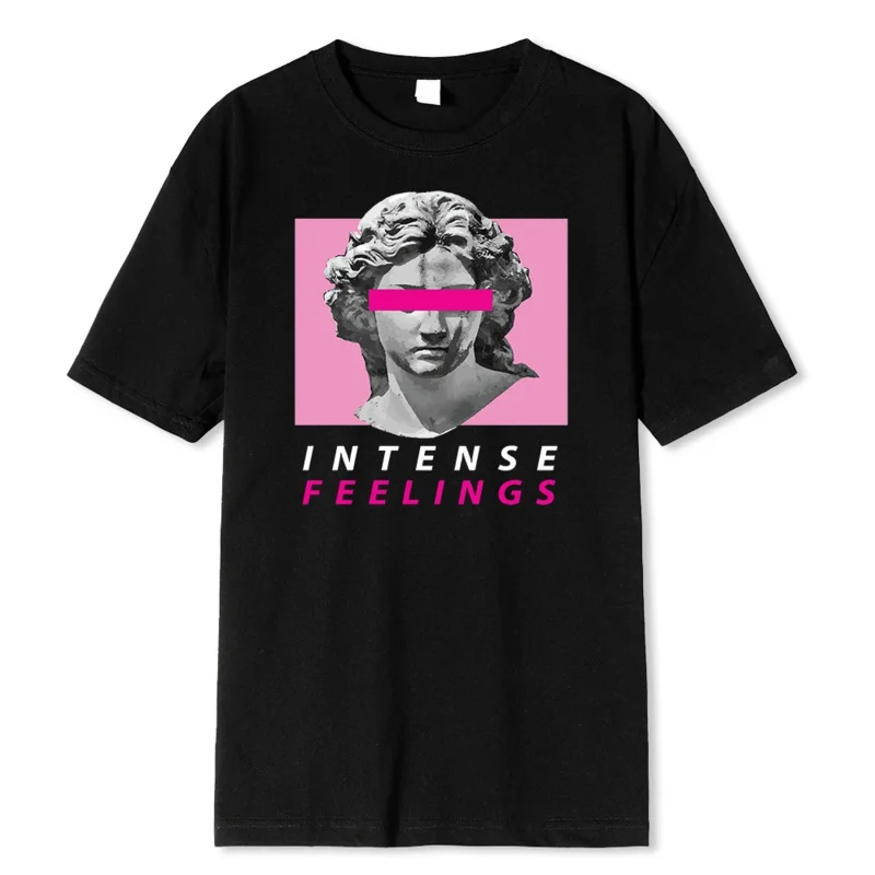 Intense Feelings Funny Hot Sale T-Shirts Men Fashion Soft Clothing Summer Breathable Tee Clothing Hip Hop Personality Tshirt