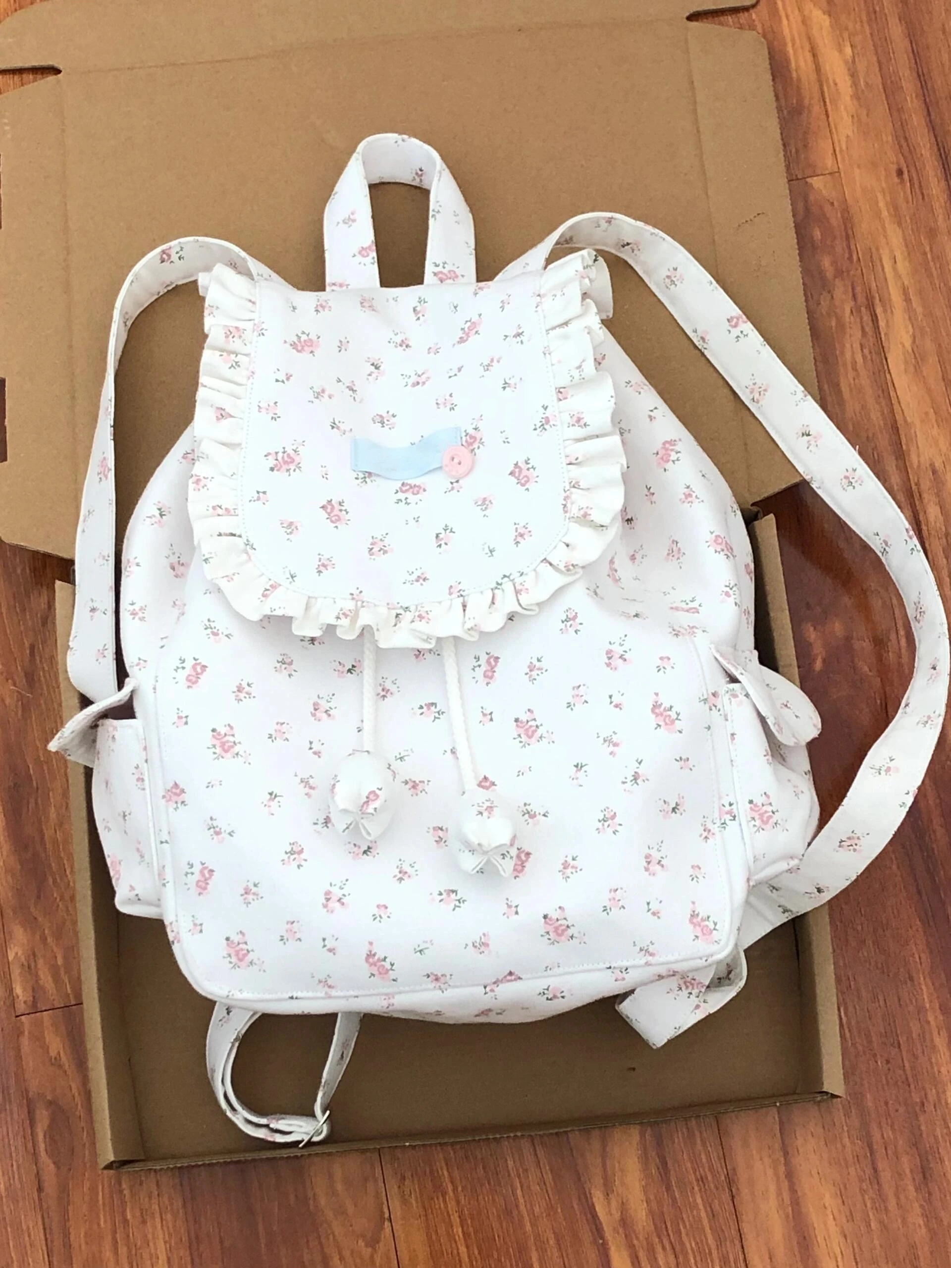 

Корейская холщовая сумка Sle Sweet Floral Fisk Large Capaci с двойным плечом Fre и l Высокоэстетическая Value APC