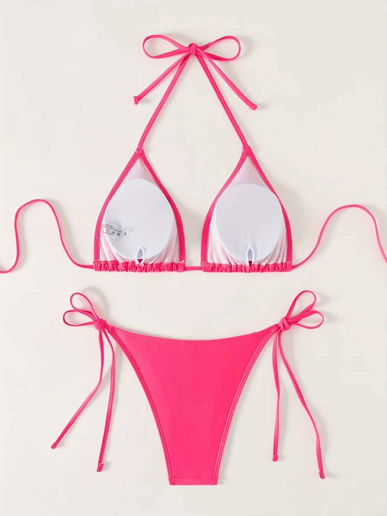 ZTVitality Sexy Halter Solid Color Stick Fruits Bikini Set Women Swmsuit Two-Piece Bandage Swimwear Bathing Suit Summer Biquini