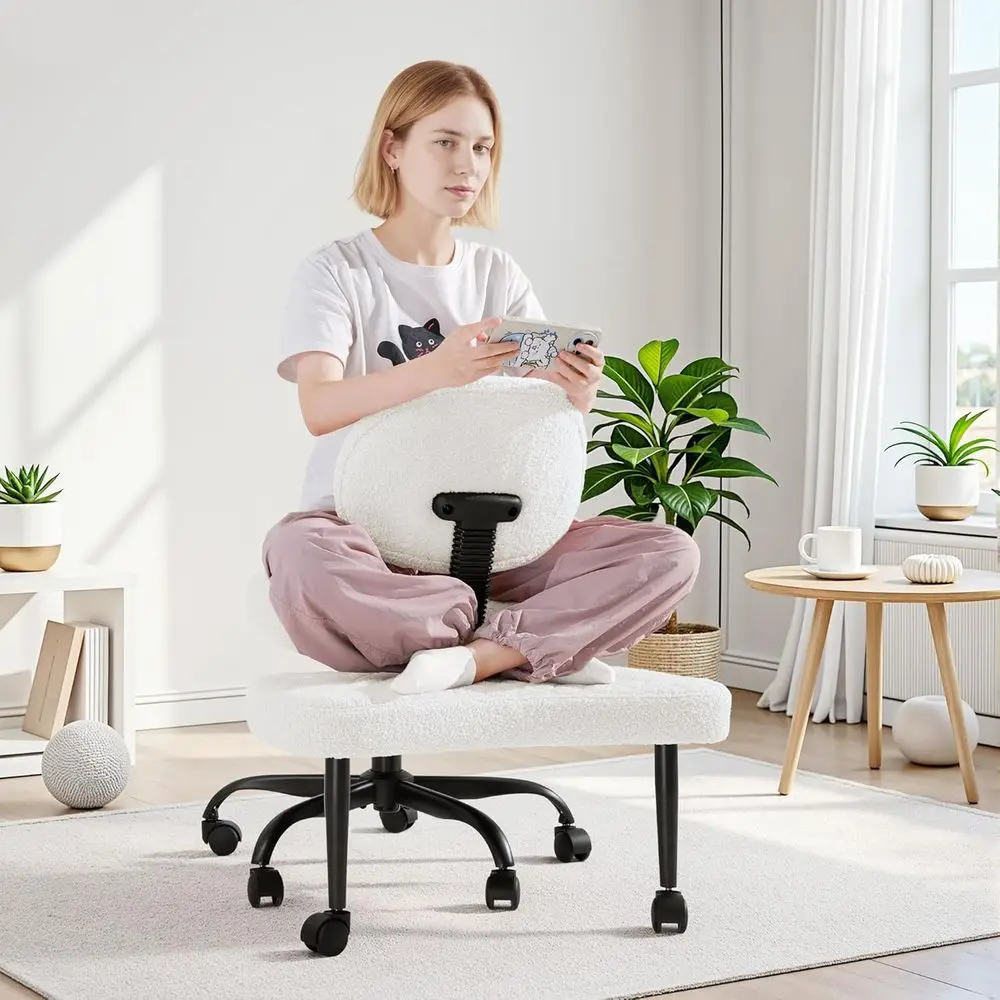 

Ergonomic Criss Legged Oice Chair, 360° Swivel Meditation Kneeling Chair with Wheels, ADHD Chair with ootrest, Lumbar Support