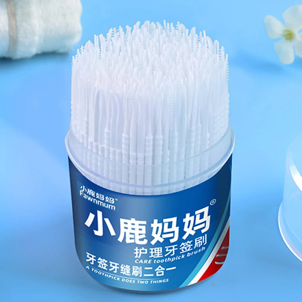 

300 Pcs Toothpick Brush Interdental Cleaner Cleaners Teeth Cleaning Supplies 2-in-1 Floss Toothpicks