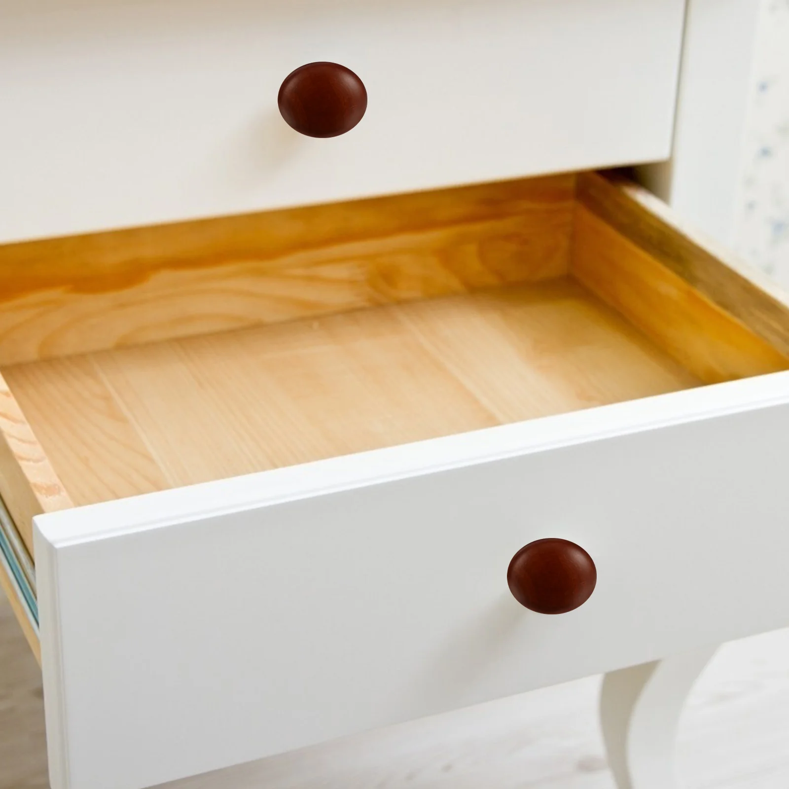 

8Pcs Wooden Door Handles Heavy Duty Round Pull Knobs for Cabinet Wardrobe Closet Furniture Installation Hardware