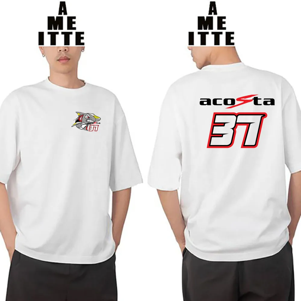 قمصان رياضية للرجال بأكمام قصيرة لركوب الدراجات النارية والمغامرات ، أبيض ، ديجو أكوستا 37 ، تي شيرت أسطورة القرش جي بي ، صيف ، تيشيرتات جديدة ، تي شيرتات #3