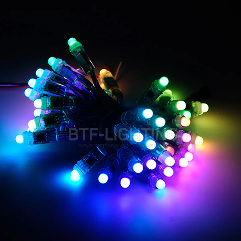 100 stücke 12mm WS2811 LED-Module 2811 IC Schwarz/Grün/Weiß/Kristall/RGB Draht, RGB Digital Led pixel-Module, IP68 wasserdicht, DC 12v