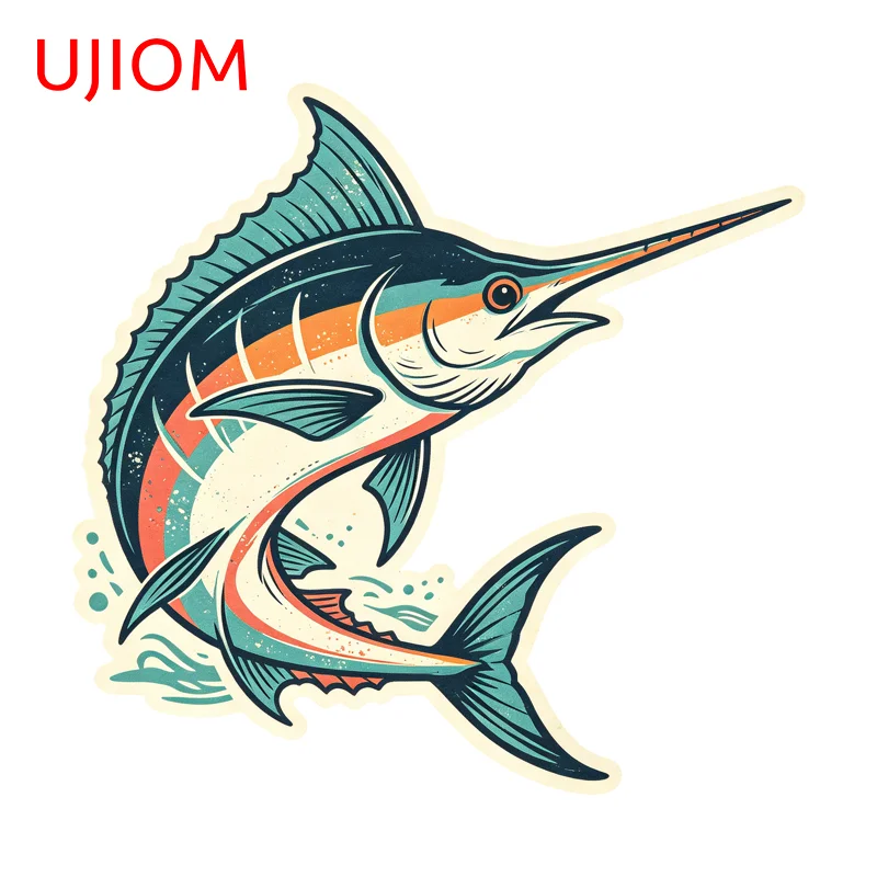UJIOM For Striped Marlin Wall Stickers Vintage Pictures Waterproof Bedroom Kichen DIY Decal Creative Sunscreen Decorations