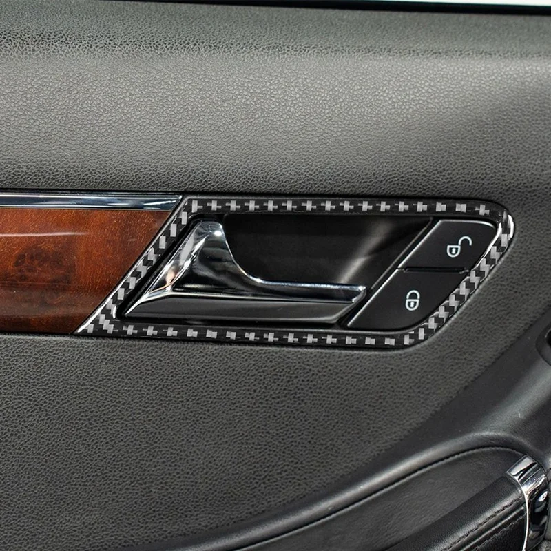 Super Sale Carbon Fiber Inner Door Handle Bowl Cover Trim for Mercedes Benz R-Class R350 2009-2012 Accessories - view 6