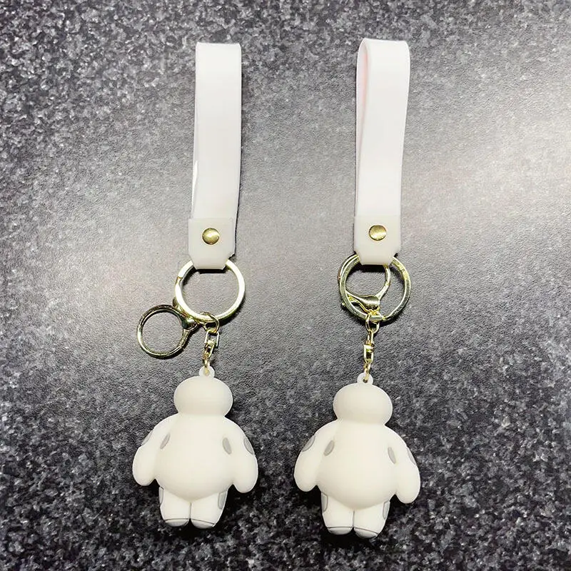 Disney Big Hero 6 Baymax Cute Cartoon Anime Pvc Keychain Car Key Ornaments Backpack Zipper Pendant Halloween and Christmas Gift