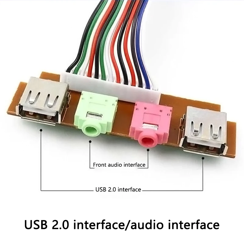 7.8CM 65CM PC Computer Cables & Connectors Case Front Panel USB/ Audio Front USB 2.0 Plug Guard Extend Mic Earphone cables