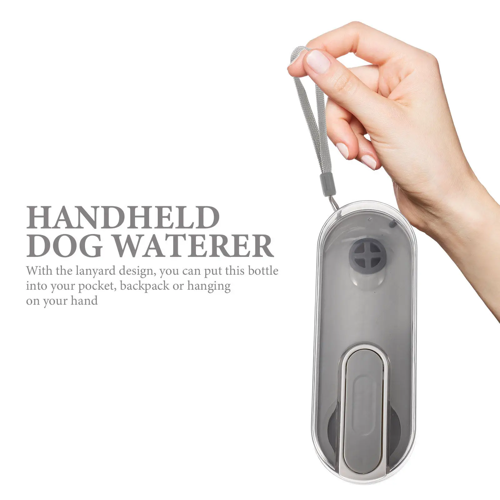 

Портативная бутылка для воды для собак для прогулок, походов и путешествий, легкая, герметичная, с ремешком, также подходит для кошек