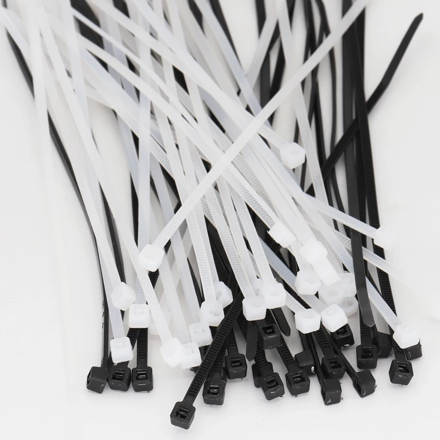 2*60 2*80 2*100 2*120 2*150 2*200mm 1.8mm Width Black White Self-Lock Nylon Plastic Strap Wrap Ziptie Fasten Zip Ties Cable Tie