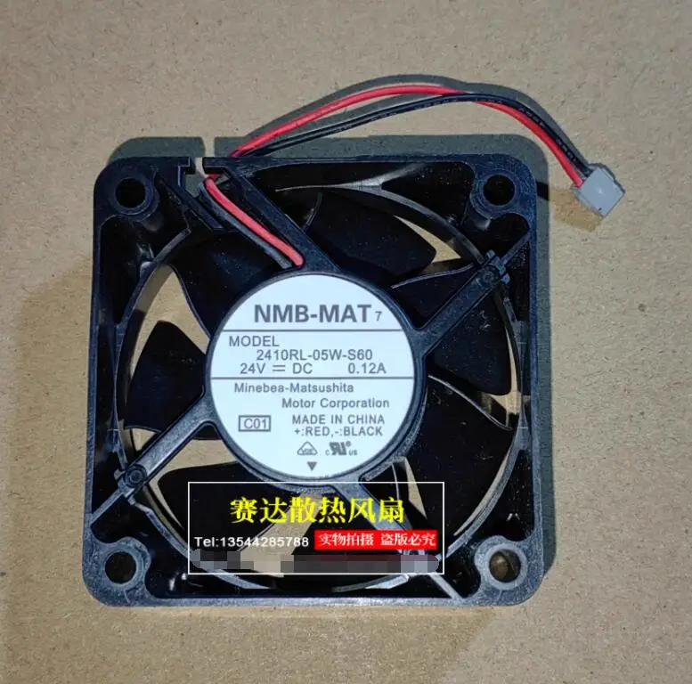 

NMB 2410RL-05W-S60 DC 24V 0.12A 60x60x25mm 2-Wire Server Cooling Fan