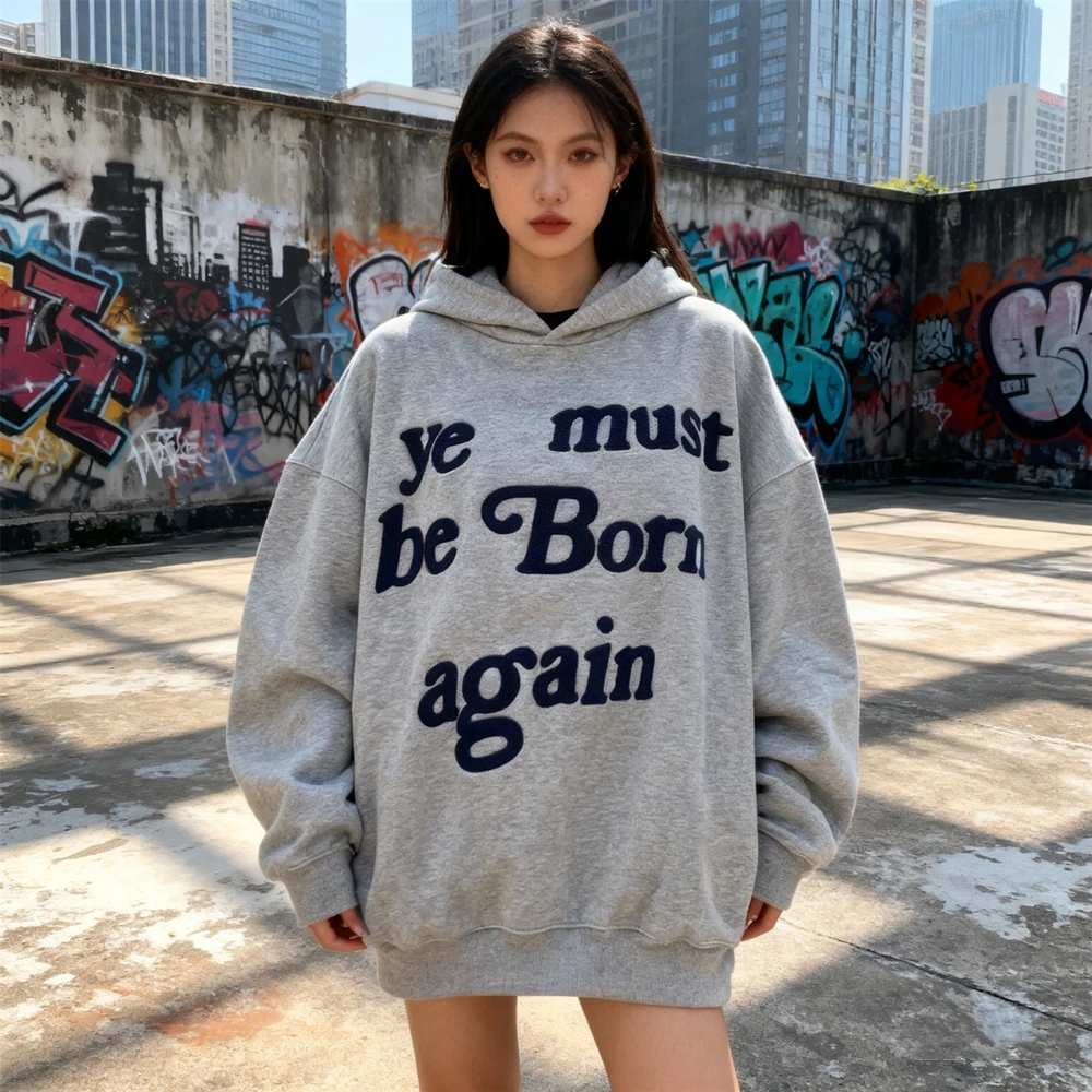 KUCLUT 1:1 CPFM YE KANYE, jersey con estampado bordado de la mejor calidad, sudadera holgada 100% de algodón, Sudadera con capucha Vintage de gran tamaño para hombres