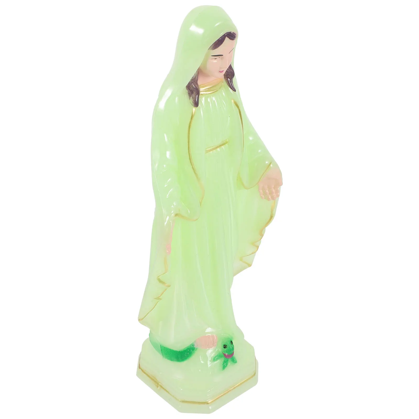 

Virgin Mary Statue Plastic Craft Desktop Ornament Miniature Catholicism Decoration Religious Church Adornment