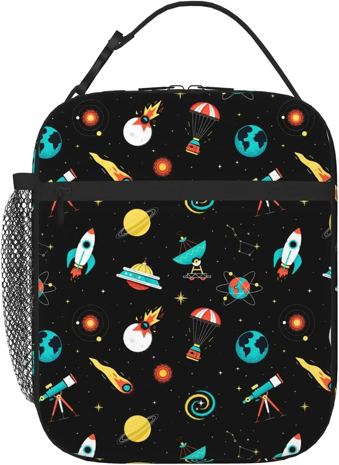 

Spaces Solar Insulated Lunch Box for Boys Girls Reusable Thermal Lunch Bag Leakproof Cooler Bento Bag for School Travel Picnic