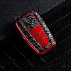 New TPU Leather Car Key Case Cover for Toyota Camry Prado 2017 2018 CHR Prius Cross Smart Remote Fob Key Shell Accessories