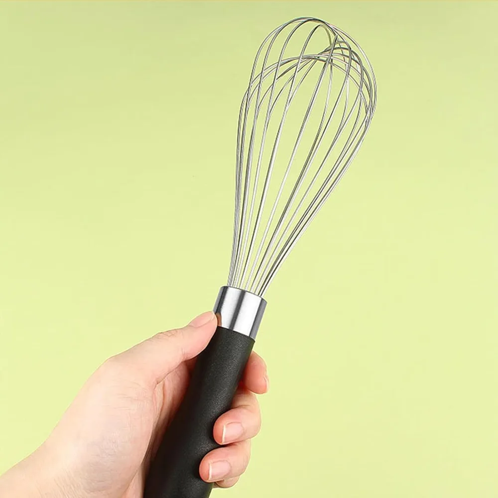 

Kitchen Baking Tool 12 Inch Stainless Steel Wire Whisk Manual Rust-proof Egg Mixer Balloon Shape Egg Beater Batter
