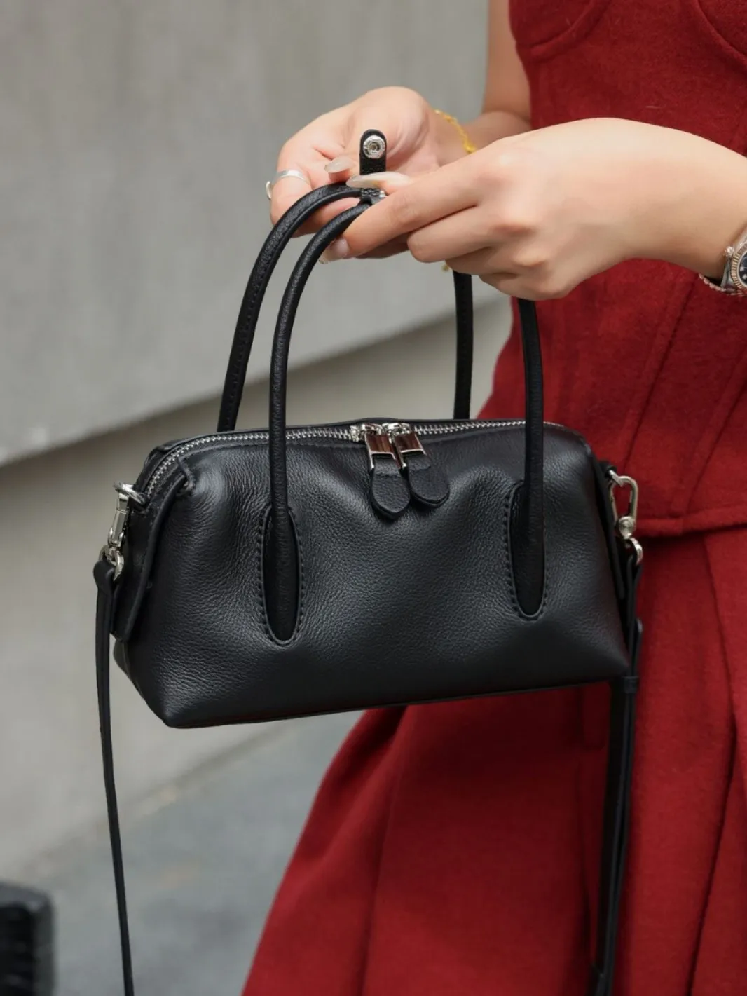 

City Simple Women's Handbag Fashion Versatile Genuine Leather Shoulder Bag Women's Cowhide Leather Commuter Crossbody Bag