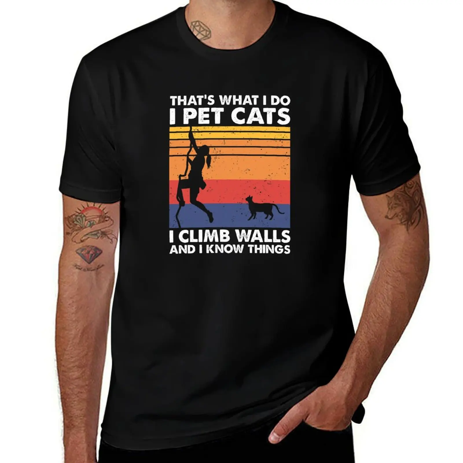 

Pet Cats Climb Walls Bouldering Climbing Woman T-Shirt t shirt men 100% cotton luxury brand man tshirt t shirt for man T-shirt