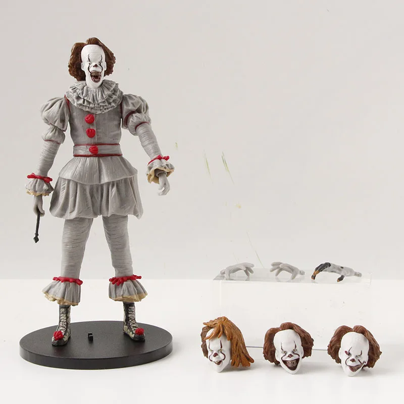 NECA It 19 سنتيمتر Pennywise الشكل فيلم مخيف محيط الرأس واليد للتبادل دمية سطح المكتب زخرفة نموذج اللعب #4