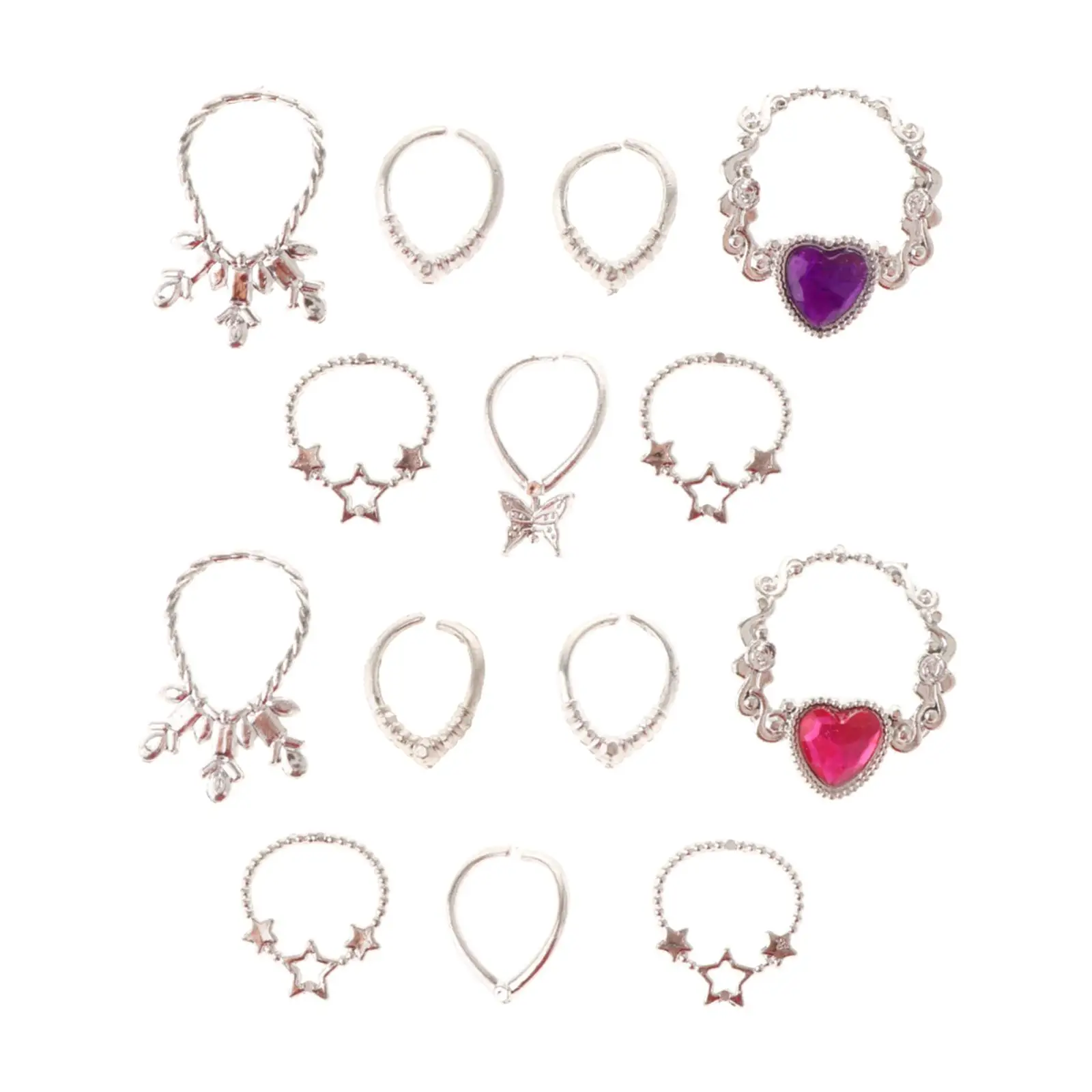 1/6 Schaal Figuur Ketting Set Sieraden Set Schattige Scène Foto Prop Accessoires Miniatuur Ketting Kits Voor Feestartikelen Thuisgebruik