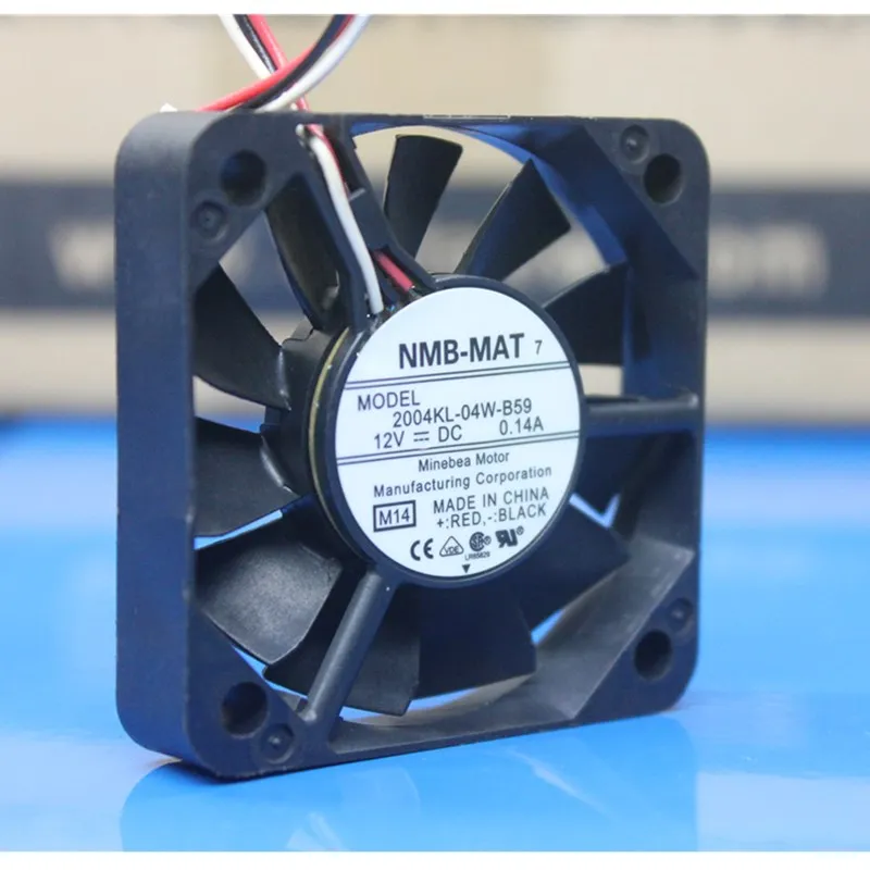 

5pcs New NMB-MAT 50MM 2004KL-04W-B59 Two ball bearing DC 12V 0.14A 5010 50MM 50*50*10MM Cooling Fan Server fan with 2pin 3pin