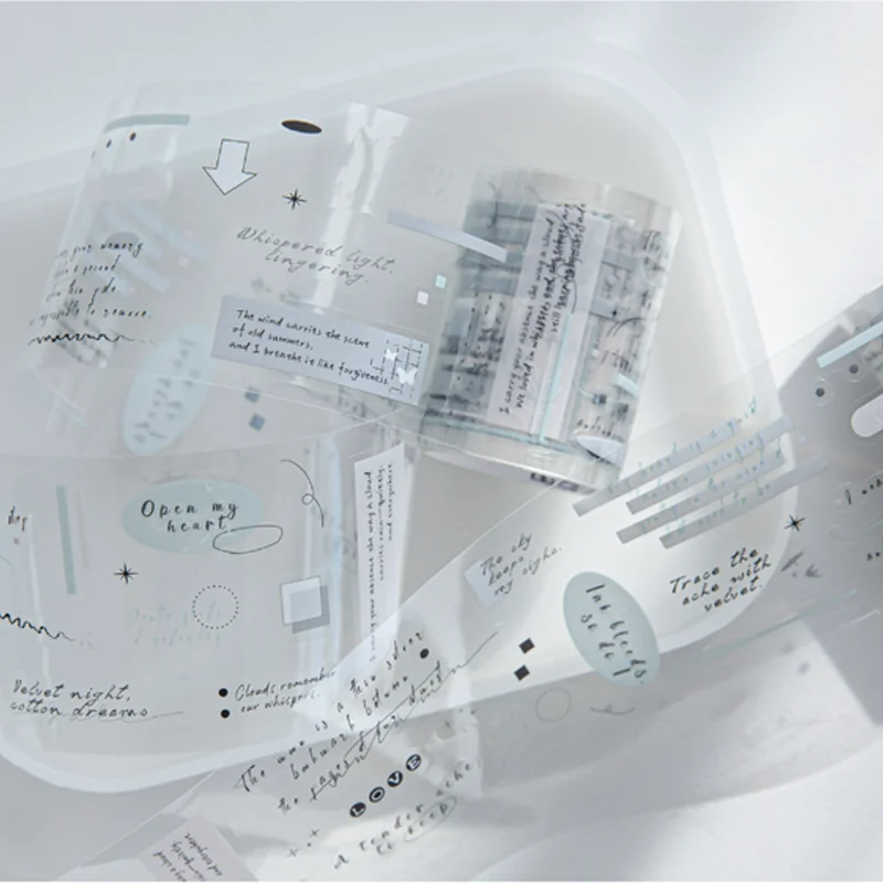 

Mr. Paper Retro Line Text Sticker Tape 4 rolls 2 meters in length 5cm width motivational text tape, home ledger decoration gift