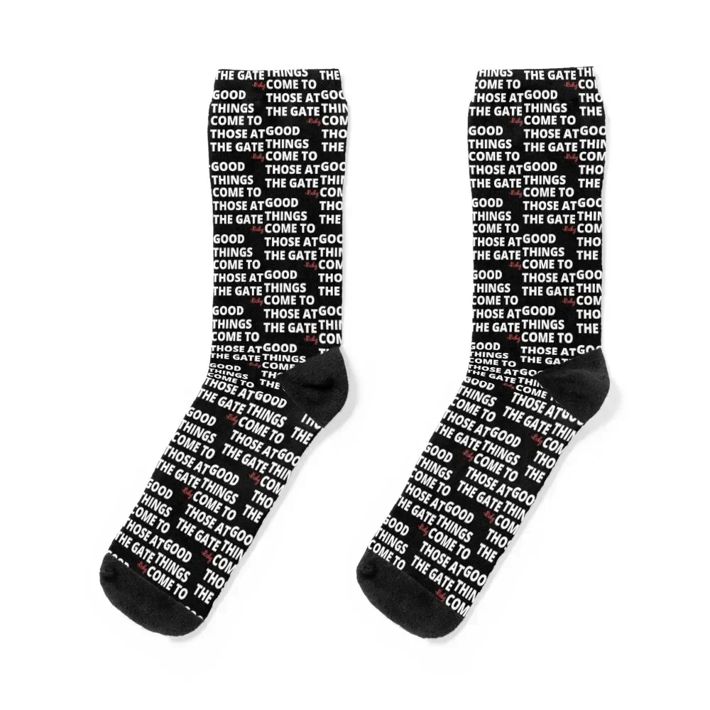 

Rickyism - Good Things Come to Those At the Gate Socks colored man basketball Luxury Woman Socks Men's