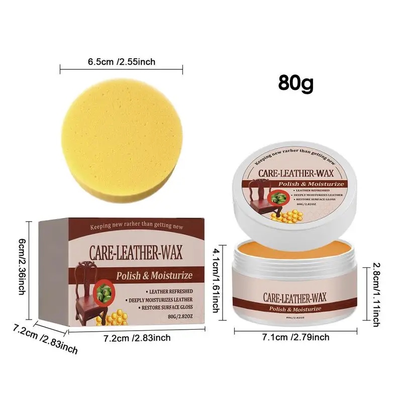 80g Boot Wax Leather Conditioner Natural Leather Conditioner Furniture Salve Waterproofing Beeswax Cleaner Vehicle Accessories