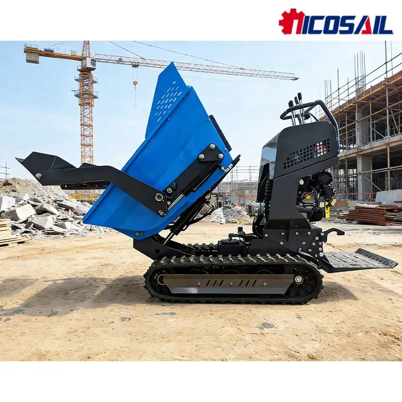 

Durable Hydraulic 500KG Load Mini Crawler Dumper for Muddy Construction Alley Brick Transport