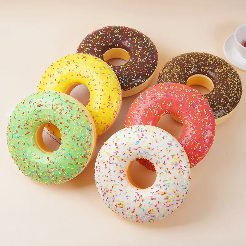 

17cm Fake Sugar Donut Large Cake Dessert Artificial Donut Model Simulation Window Display Scale PU Toys Decorations Home Decor