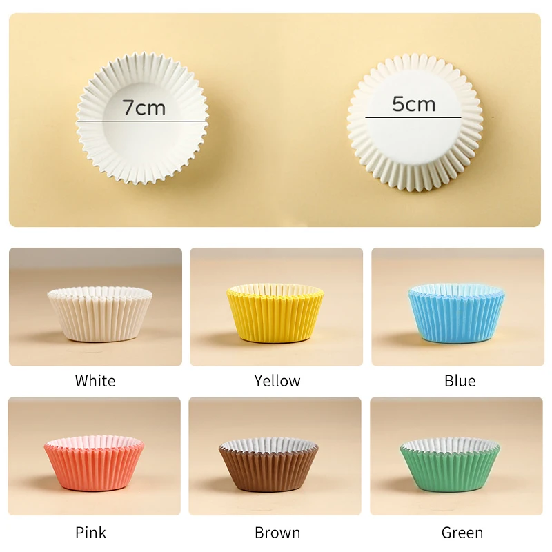 100PCS Cupcake Moulds Paper Cupcake Liners Muffin Cupcake Holder Disposable Greaseproof Baking Dessert Cake Cup Mold