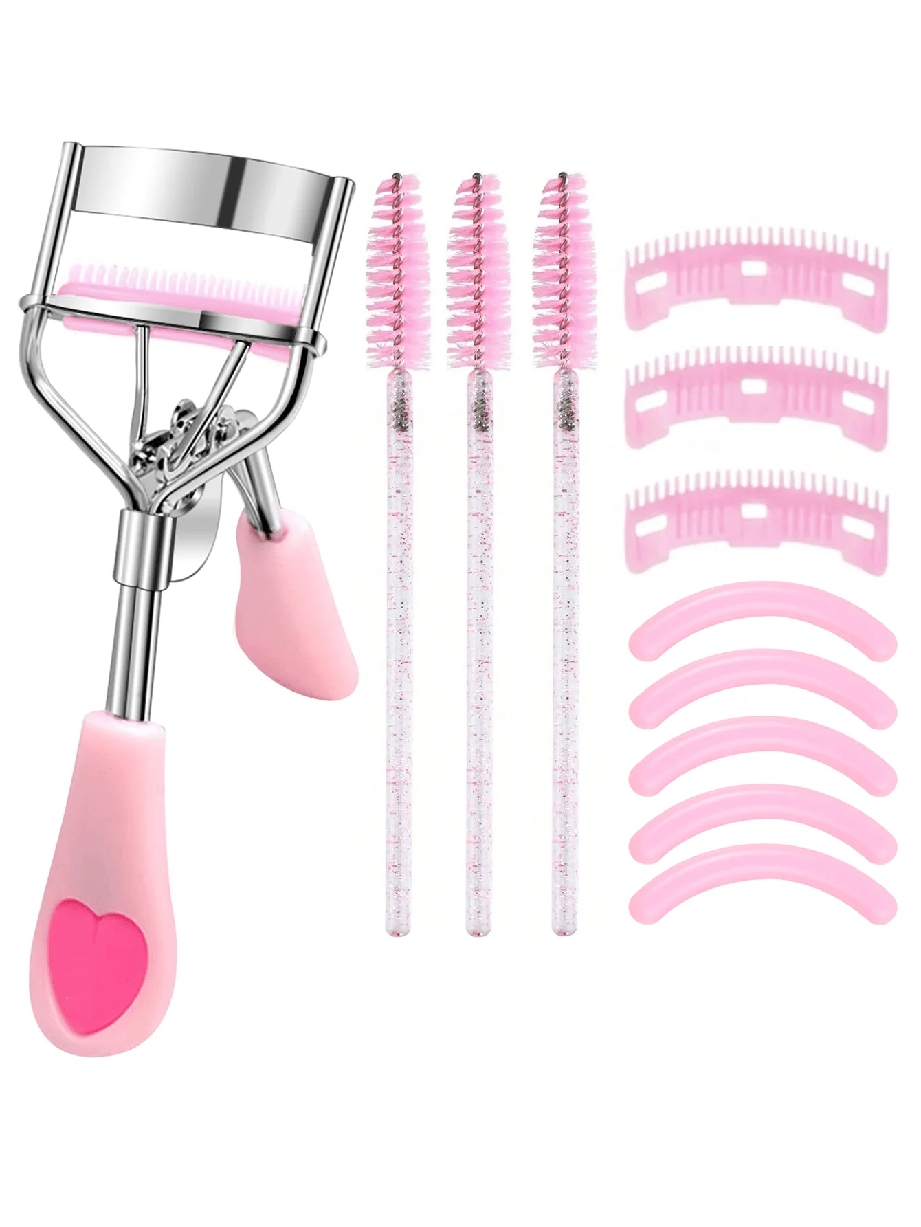 12pcs Eyelash Curler Set, 1 Eyelash Curler With 3 Replacement Brushes, 3 Eyelash Combs, 5 Replacement Pads For Women To Achieve Dramatic Curl(Pink),Makeup,Cheap,Room Decor,Vanity,Travel,Bedroom,Makeup Accessories,Eyelash Curler,Cheap,Stocking Stuffers,Mak