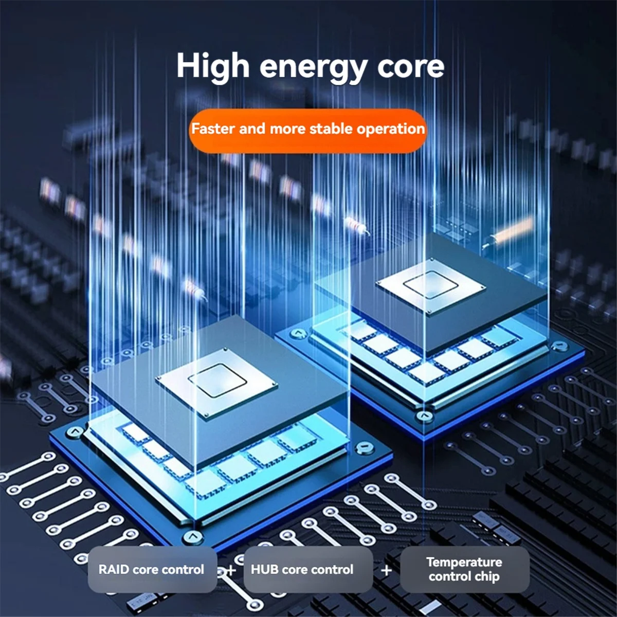 N18R 10Gbps Dual Bay 3.5In حاوية القرص الصلب الخارجي مع 4 أجهزة ذكية للتحكم في درجة الحرارة لـ 2.5/3.5 بوصة HDD (الولايات المتحدة)