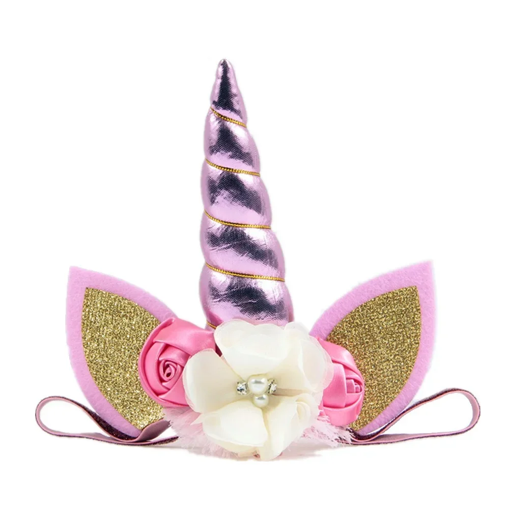 New Unicorn Horn Baby Headband Kids Birthday Gifts Unicorn Girls Hairbands Party Supplies Children Photography Props